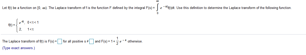 Solved Let f(t) be a function on [0, 0). The Laplace | Chegg.com