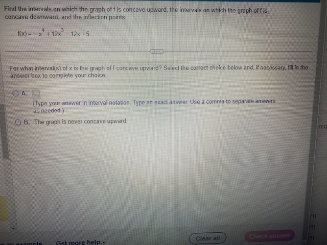 Solved Find the intervals on which the graph of f is concave | Chegg.com
