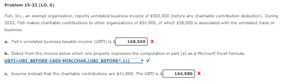 Solved Problem 15-32 (LO. 6) Fish, Inc., An Exempt | Chegg.com