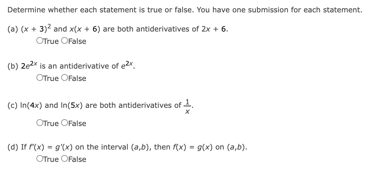 Solved Determine whether each statement is true or false. | Chegg.com