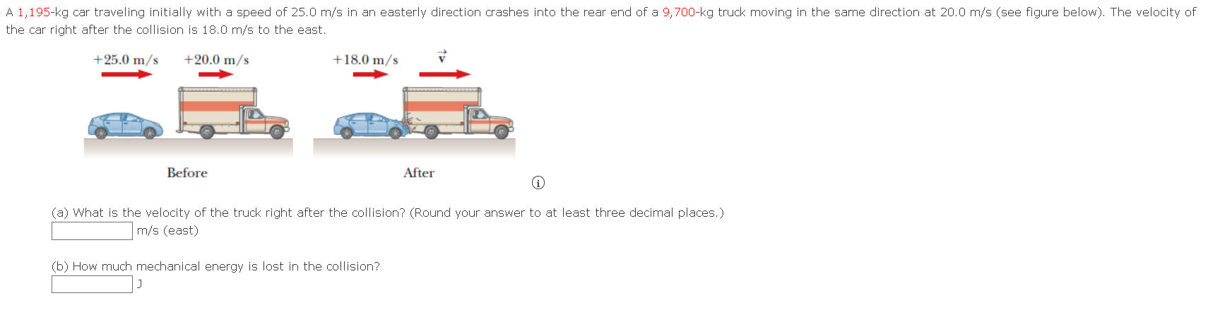 Solved (a) What is the velocity of the truck right after the | Chegg.com