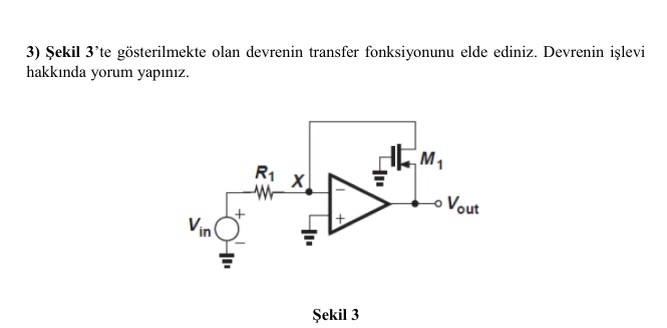 Solved 3) Şekil 3 'te gösterilmekte olan devrenin transfer | Chegg.com