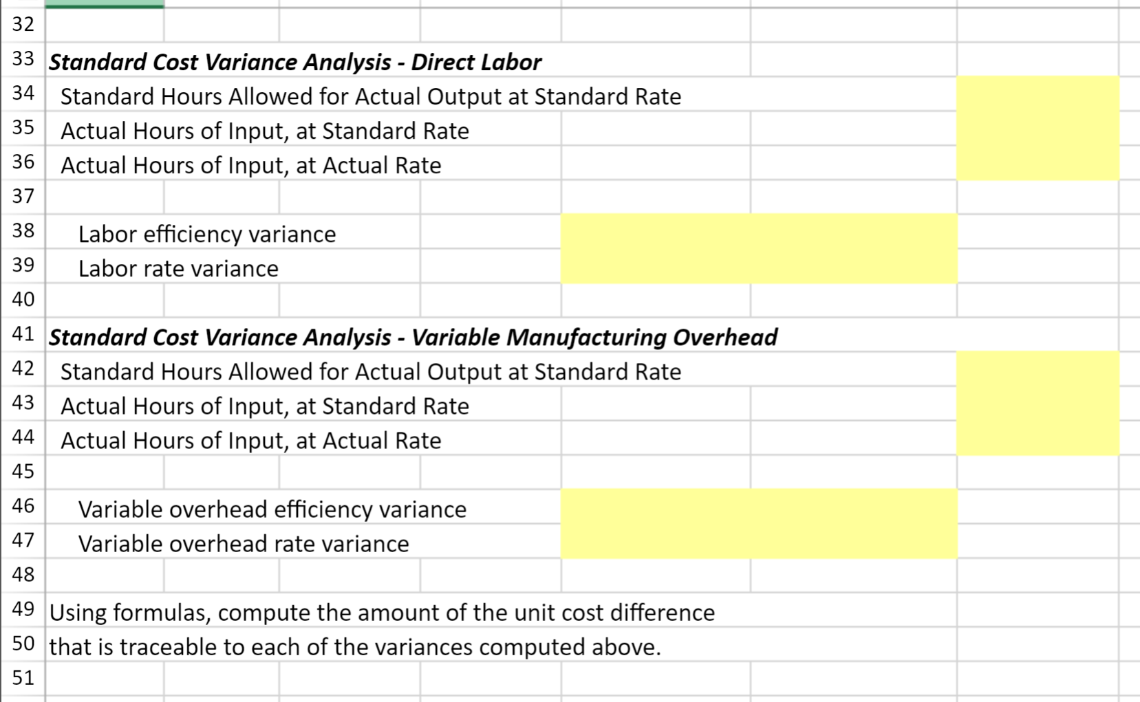 Solved Basic Variance Analysis and the Impact of Variances