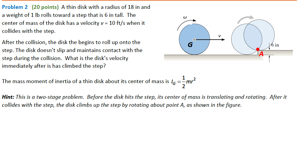 Solved w Problem 2 (20 points) A thin disk with a radius of | Chegg.com