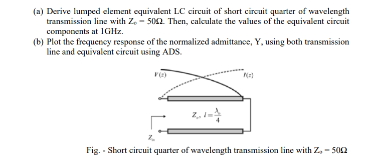 Solved (a) Derive lumped element equivalent LC circuit of | Chegg.com