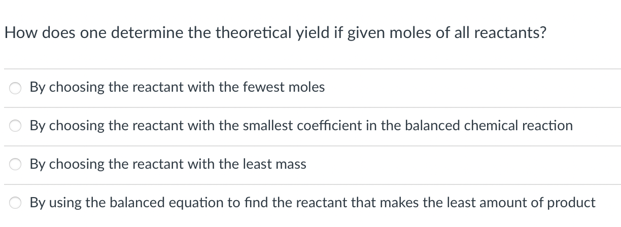Solved How does one determine the theoretical yield if given | Chegg.com