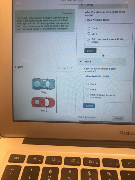 Solved Constants Part D The two toy cars shown in the