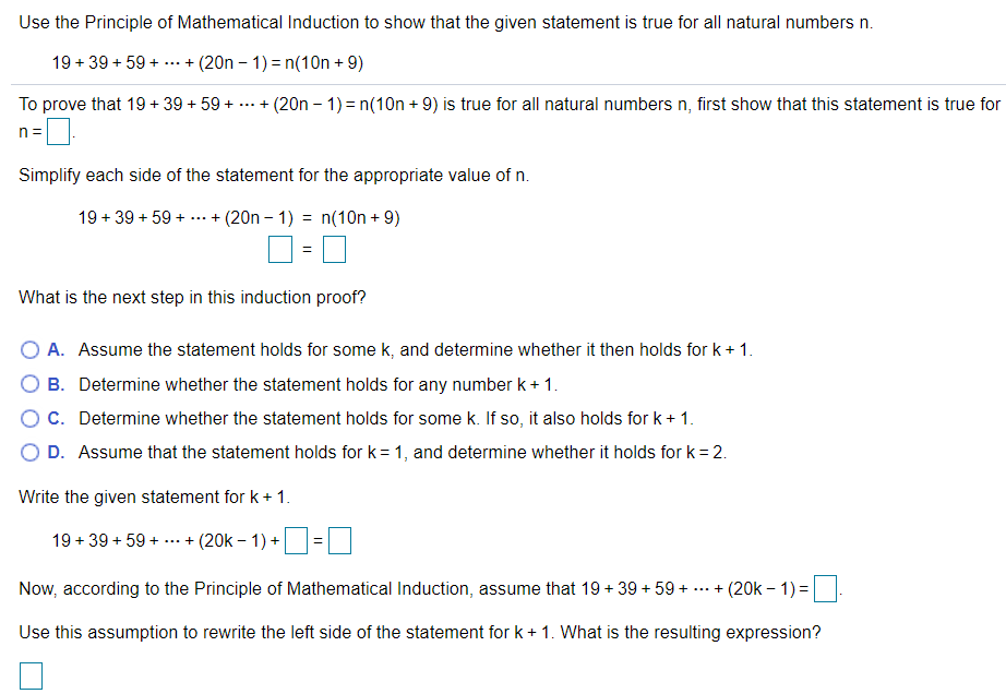 Solved Use The Principle Of Mathematical Induction To Show | Chegg.com