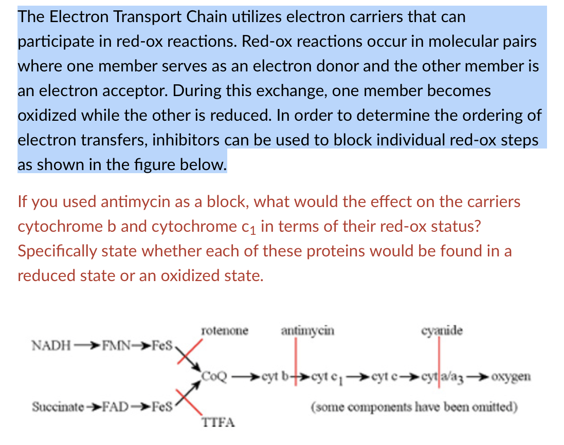 Solved The Electron Transport Chain utilizes electron | Chegg.com