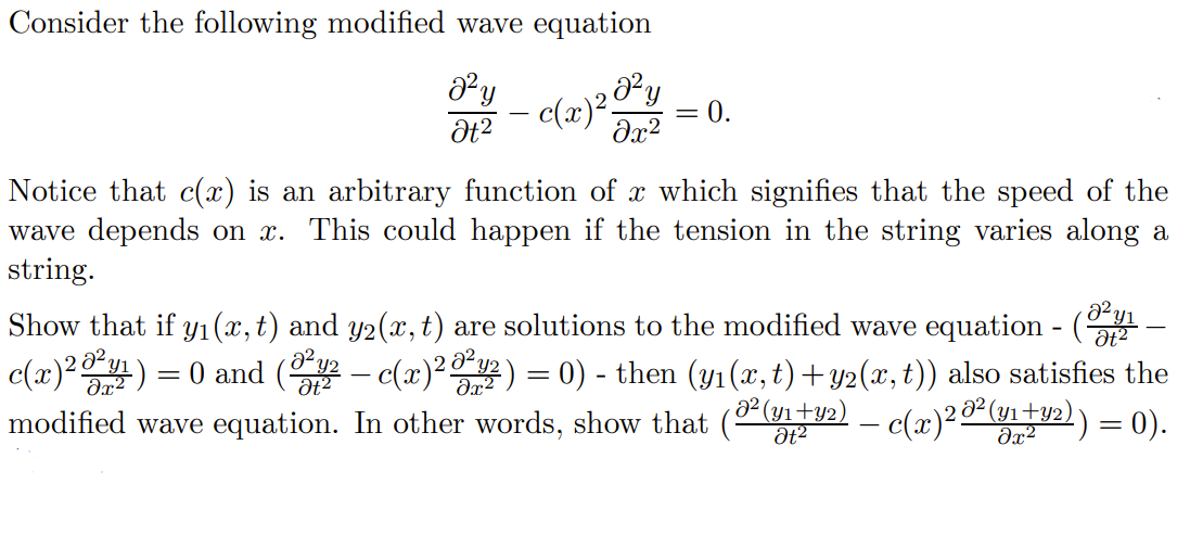 Solved Consider the following modified wave equation əzy = | Chegg.com