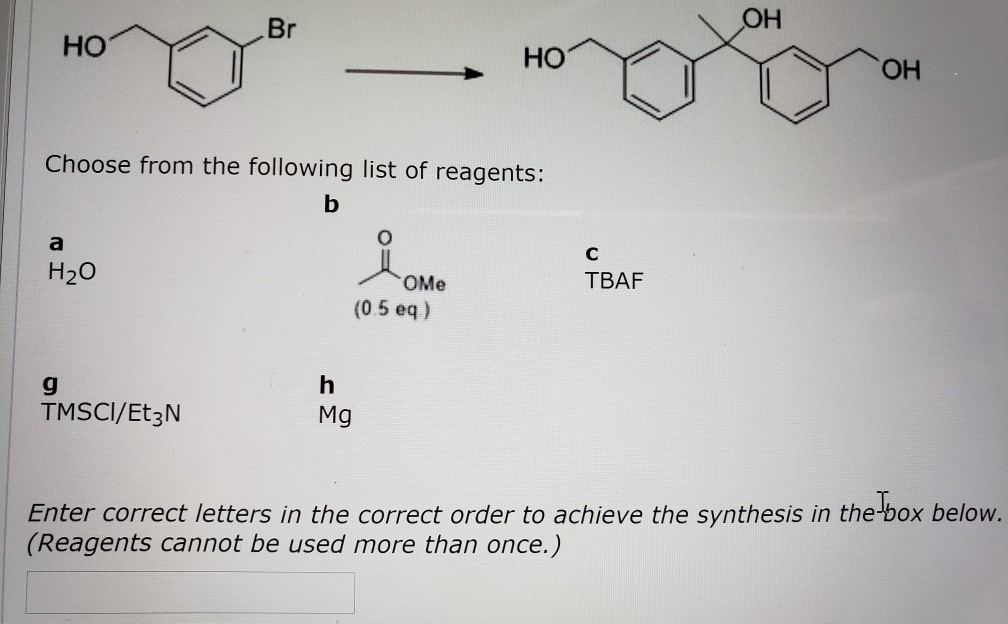 Solved он но он Choose From The Following List Of Reagents: | Chegg.com