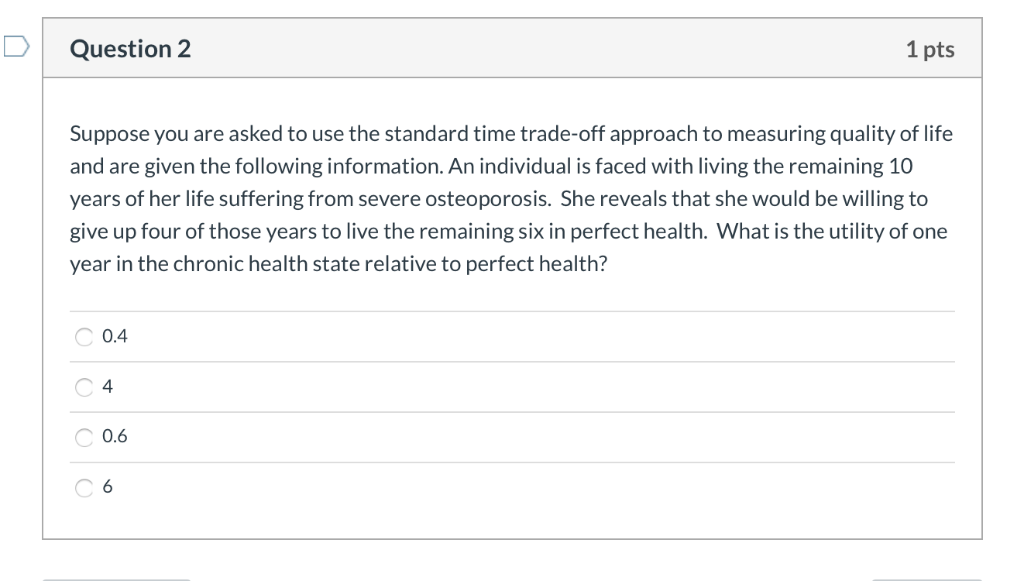 Solved Question 1 1 pts The intangible costs associated with | Chegg.com