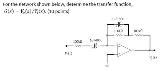 Solved For The Network Shown Below Determine The Transfe Chegg Com