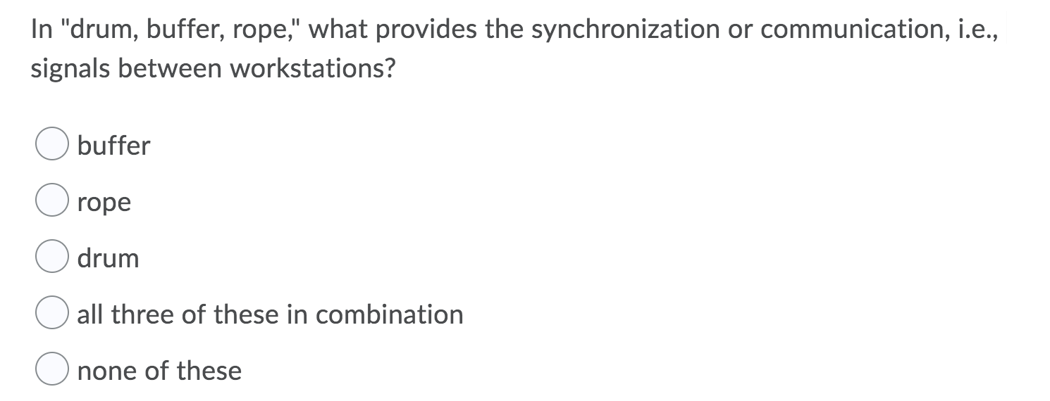 Solved In "drum, buffer, rope," what provides the