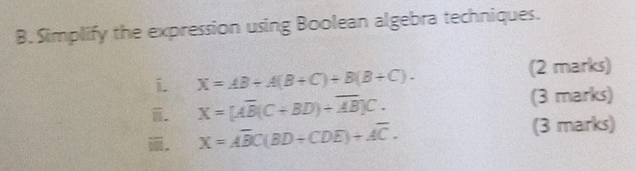 Solved B. ﻿Simplify The Expression Using Boolean Algebra | Chegg.com