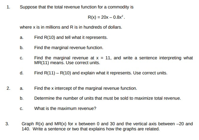 Marginal Revenue In A Sentence REVNEUS