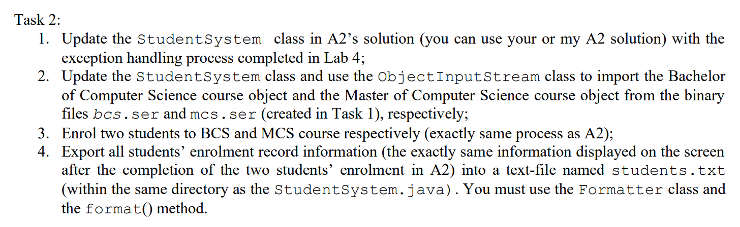 Objectives Familiar with Java text file I/O and | Chegg.com