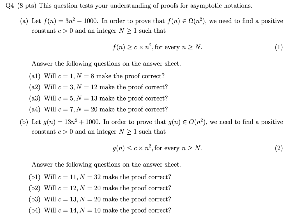 Solved (8 pts) This question tests your understanding of | Chegg.com