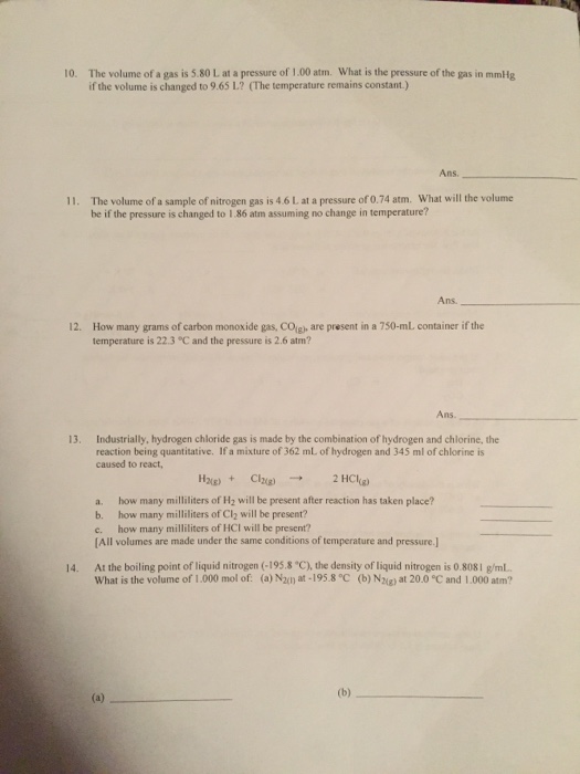 pre ap chemistry homework #13