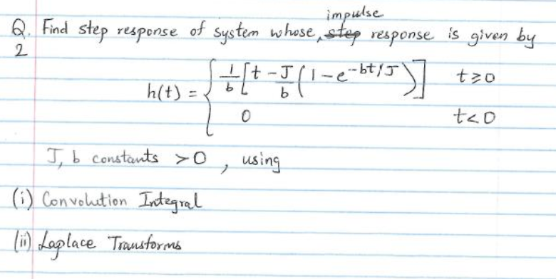 Solved Determine the step response given the impulse | Chegg.com