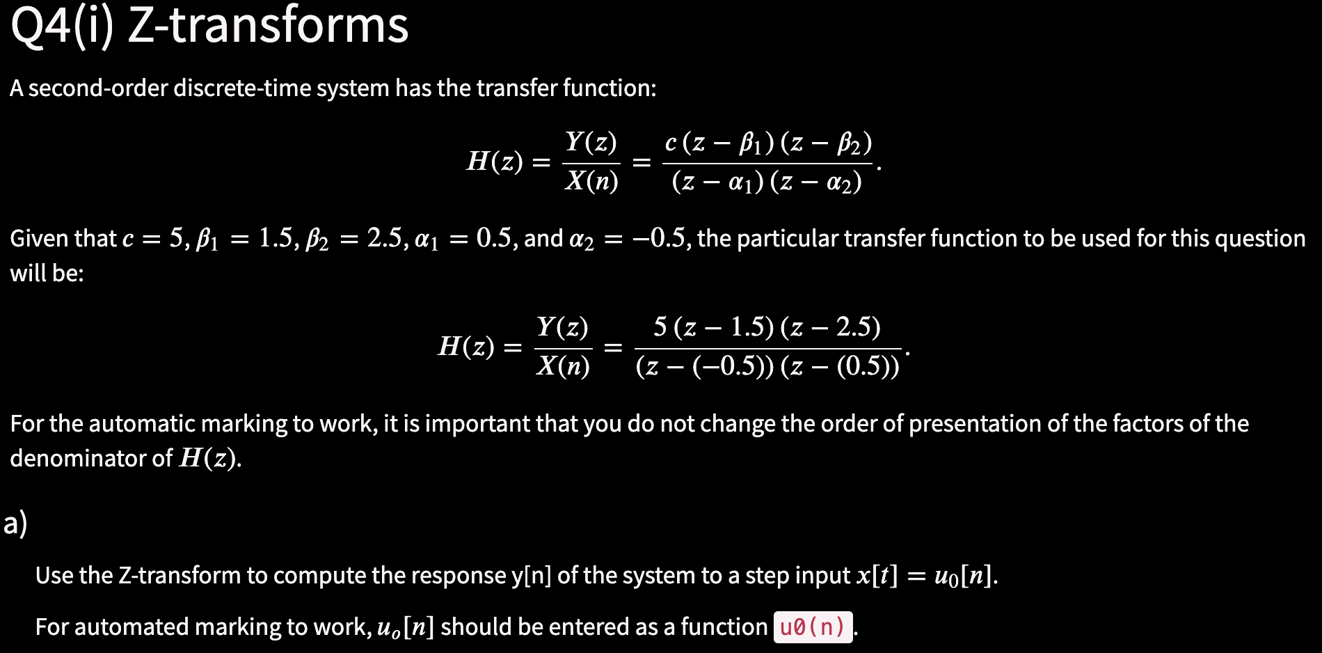 Q4 Discrete Time Signals And Systems Question C Chegg Com