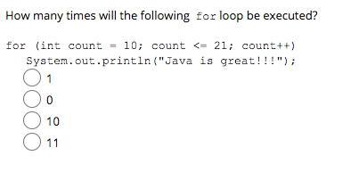 Solved How many times will the following for loop be | Chegg.com