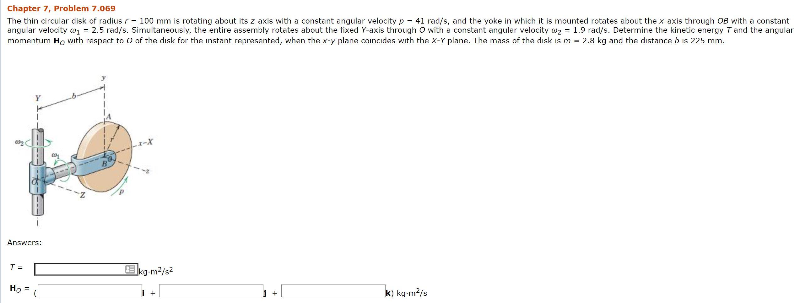 Solved Chapter 7, Problem 7.069 The Thin Circular Disk Of | Chegg.com