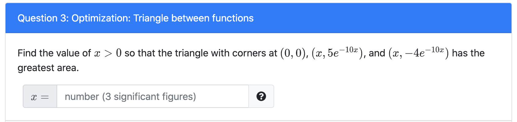 Solved Question 3: Optimization: Triangle between functions | Chegg.com