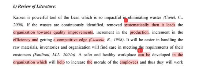 literature review on kaizen