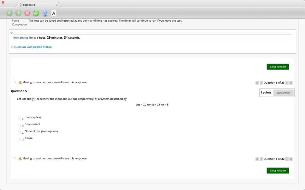 Solved Blackboard А This test can be saved and resumed at