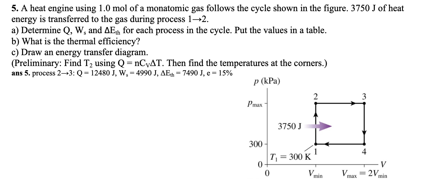 solved-5-a-heat-engine-using-1-0-mol-of-a-monatomic-gas-chegg