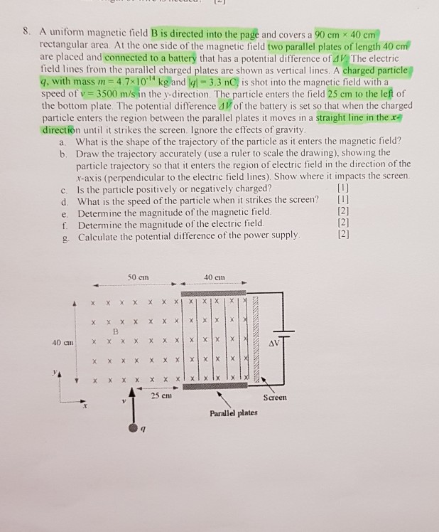 Solved A uniform magnetic field B is directed into the page | Chegg.com