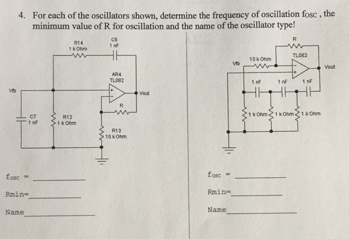 Solved For each of the oscillators shown, determine the | Chegg.com