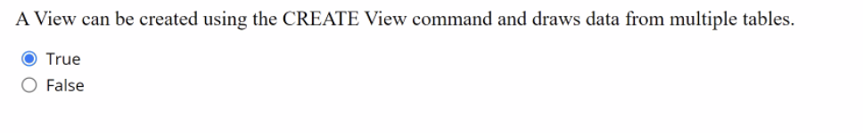 Solved A View can be created using the CREATE View command | Chegg.com