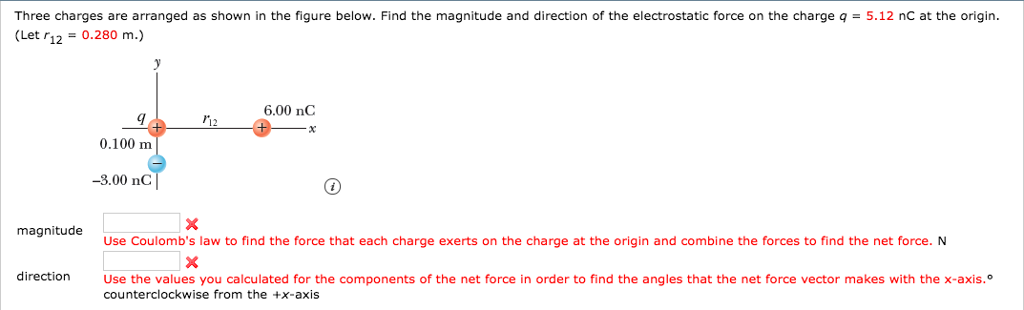 Solved Three charges are arranged as shown in the figure | Chegg.com