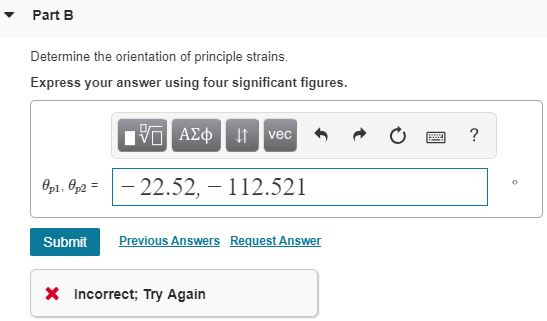 Solved The state of strain on an element has components | Chegg.com
