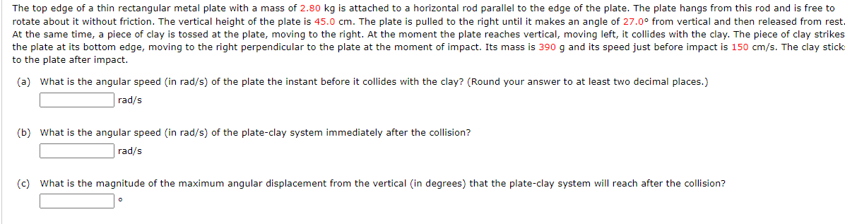 Solved The top edge of a thin rectangular metal plate with a | Chegg.com