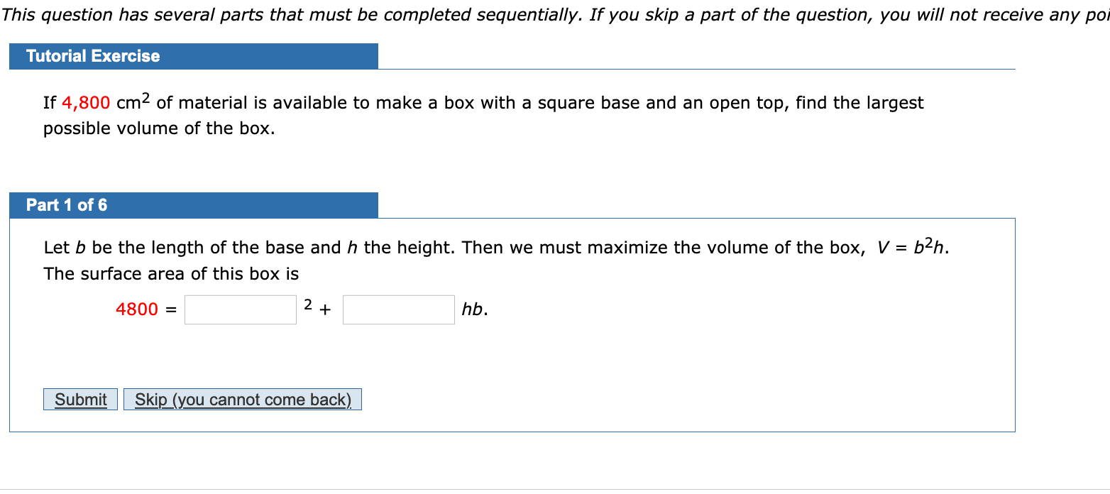 Solved This question has several parts that must be | Chegg.com