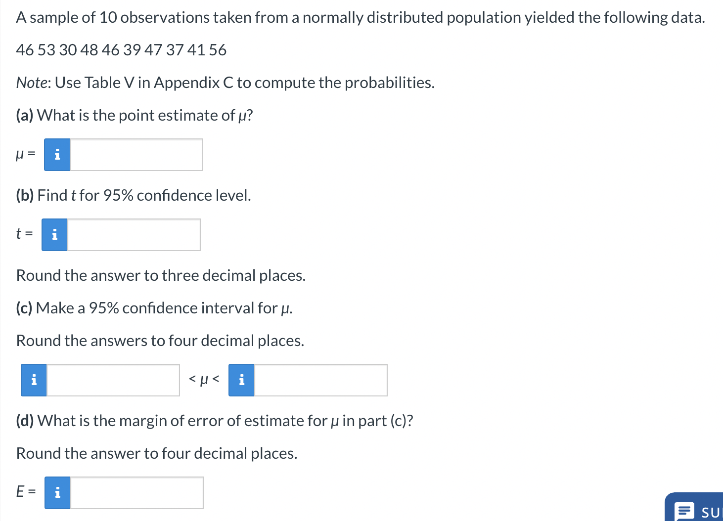 Solved A Sample Of 10 Observations Taken From A Normally | Chegg.com