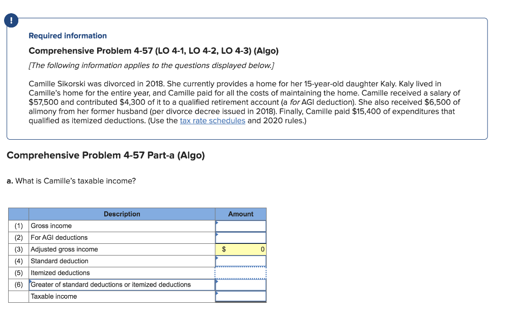 Solved Required Information Comprehensive Problem 4-57 (LO | Chegg.com