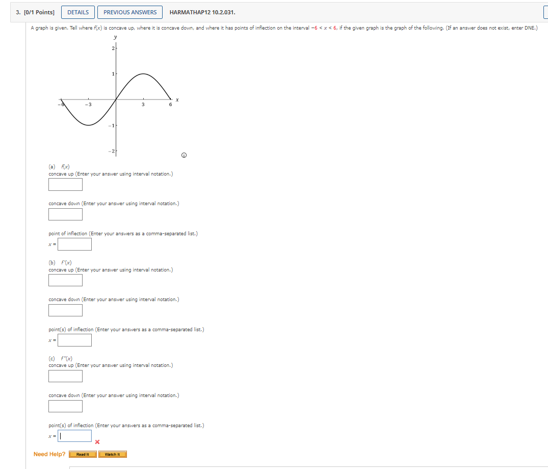 Solved (a) f(x) concave up (Enter your answer using interval | Chegg.com
