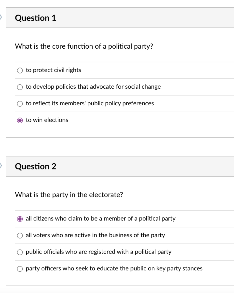 what-is-the-core-function-of-a-political-party-to-chegg