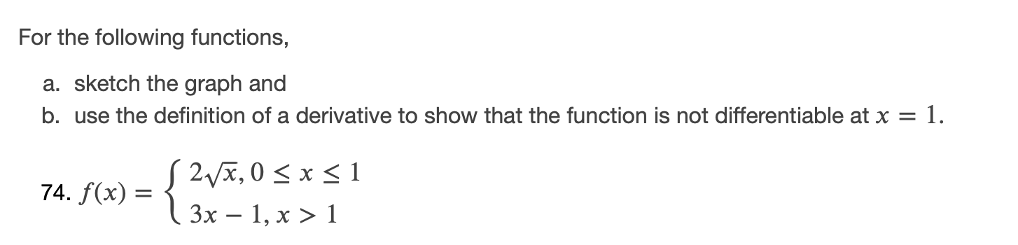 Solved For the following functions, a. sketch the graph and | Chegg.com