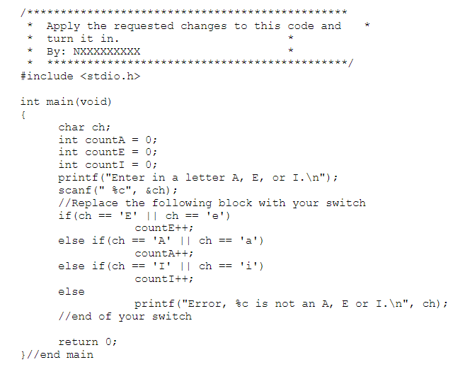 Solved Rewrite The Following Code Replacing The Else-if | Chegg.com