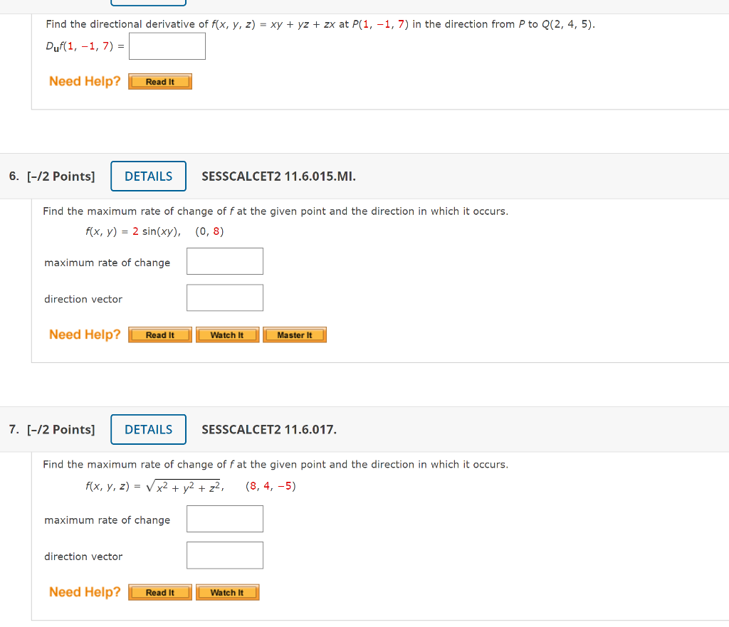 Solved Find The Directional Derivative Of F X Y Z Xy Yz Zx