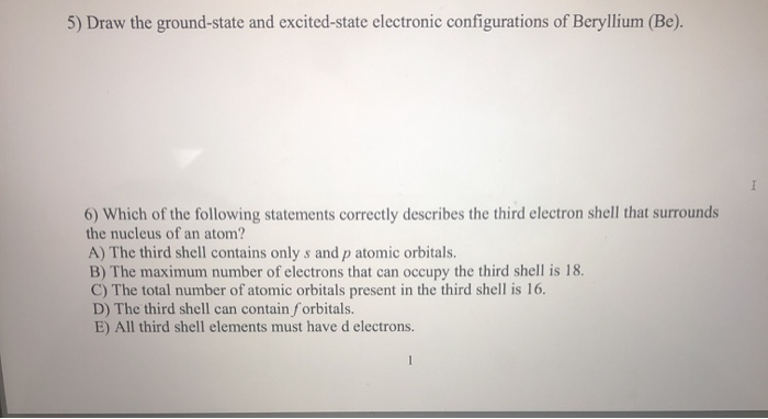 Solved 5) Draw the ground-state and excited-state electronic | Chegg.com