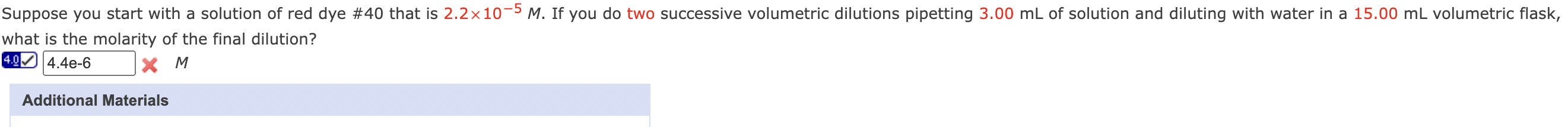 Solved what is the molarity of the final dilution? M | Chegg.com