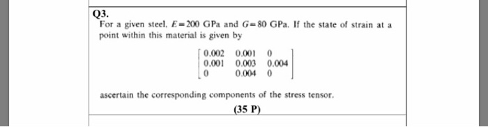 Solved Q3. For a given steel, E-200 GPa and G 80 GPa. If the | Chegg.com