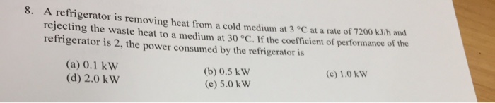 solved-refrigerator-is-removing-heat-from-a-cold-medium-at-3-chegg