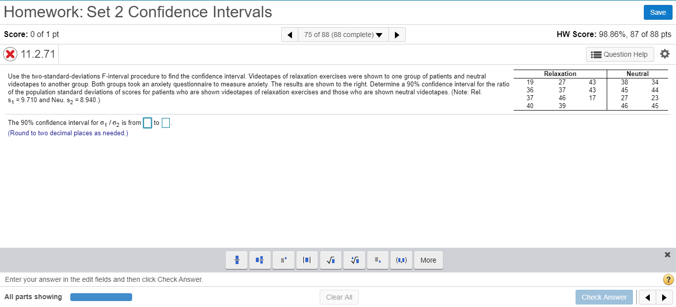 Solved Homework: Set 2 Confidence Intervals Save Score: 0 of | Chegg.com